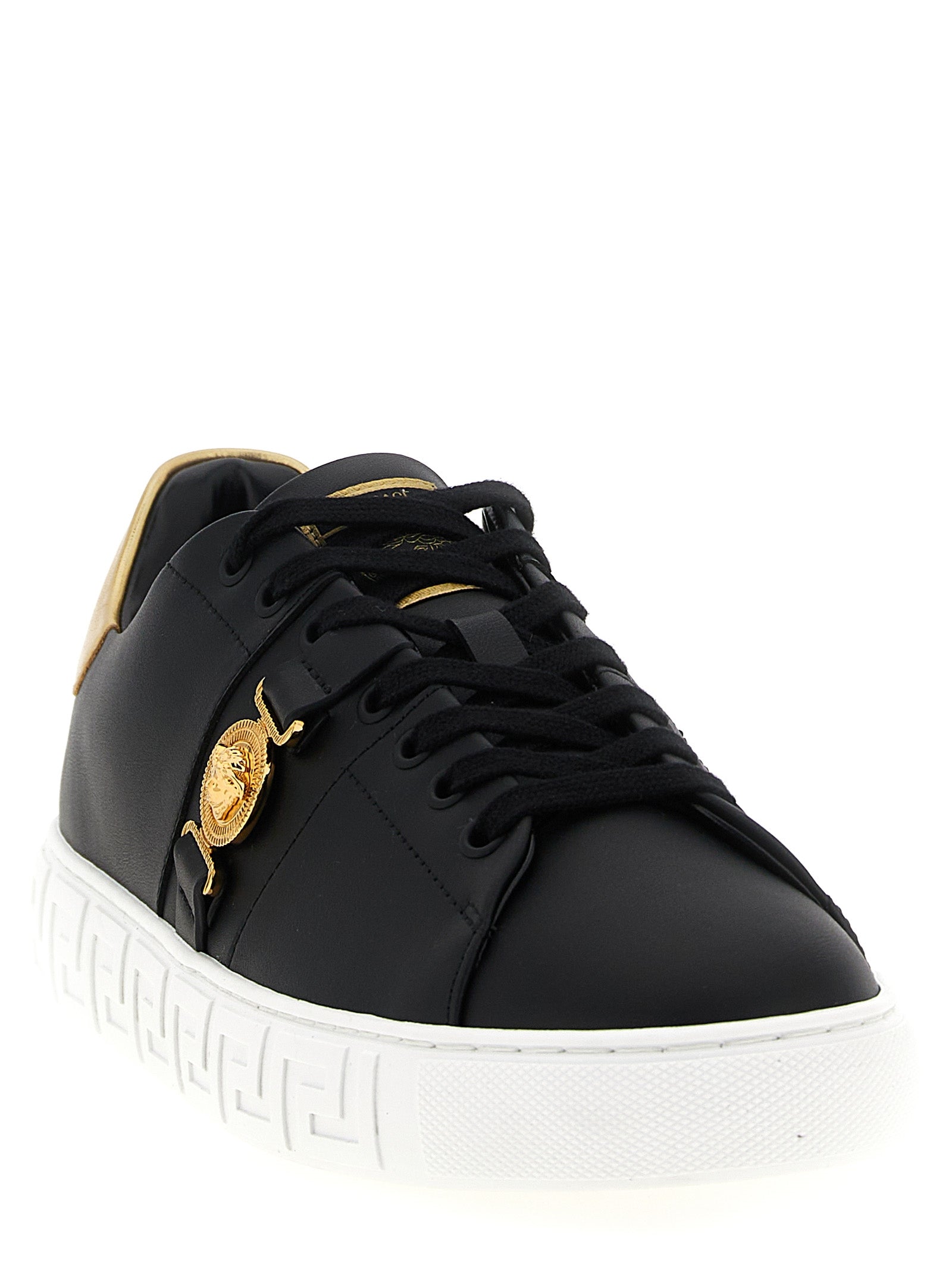 Versace Schwarze Low-Top-Sneaker aus Nylon