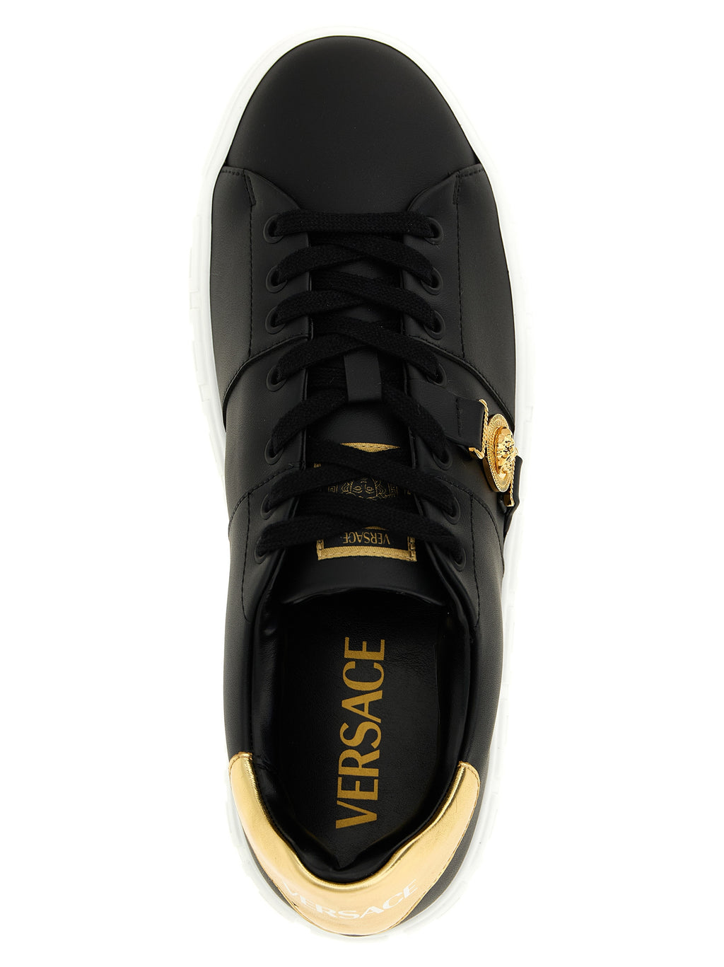 Versace Schwarze Low-Top-Sneaker aus Nylon