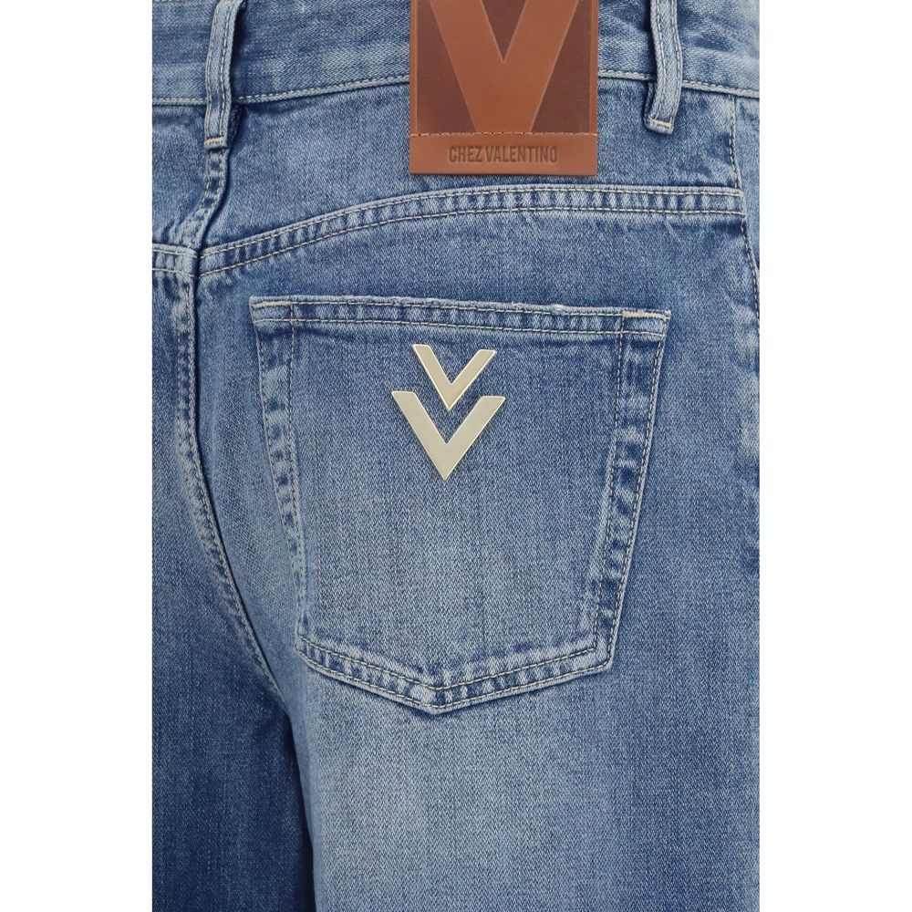 Valentino Blaue Jeans aus Baumwolle im geraden Schnitt