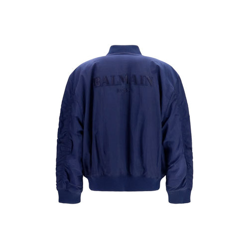 Balmain Blauer Bomber aus Polyamid