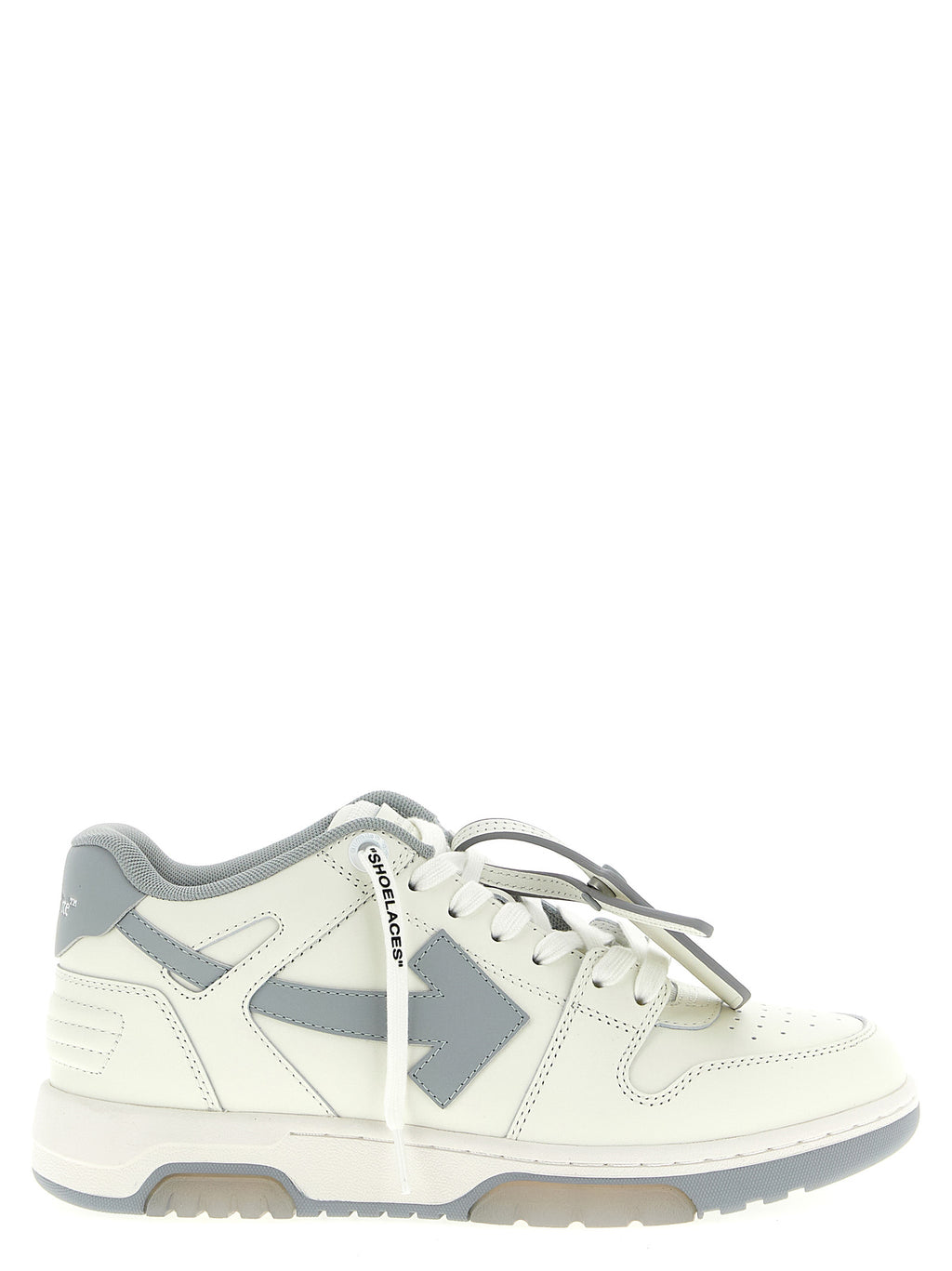 Off-White Graue Leder Low-Top-Sneaker