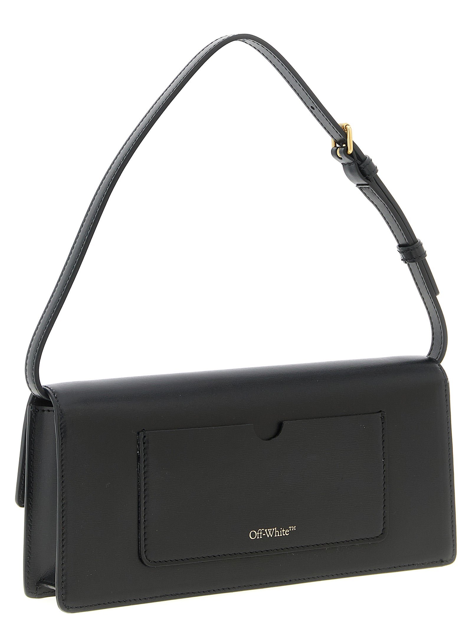 Off-White Schwarze Schultertasche aus Polyester
