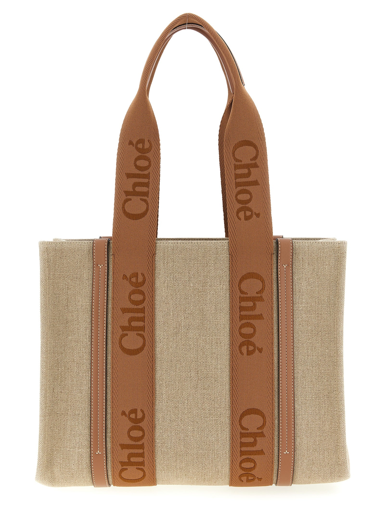 Chloé Braune Leinentragetasche