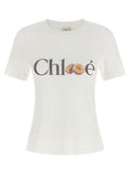 Chloé Weißes Baumwoll-T-Shirt