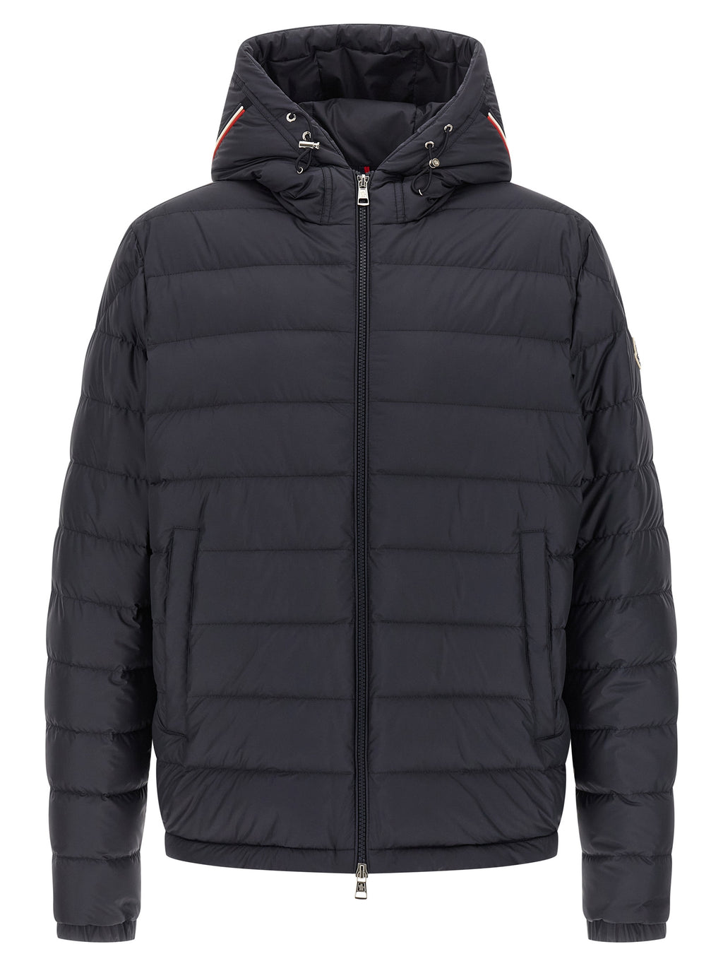 Moncler Blaue Polyester-Jacke in voller Länge