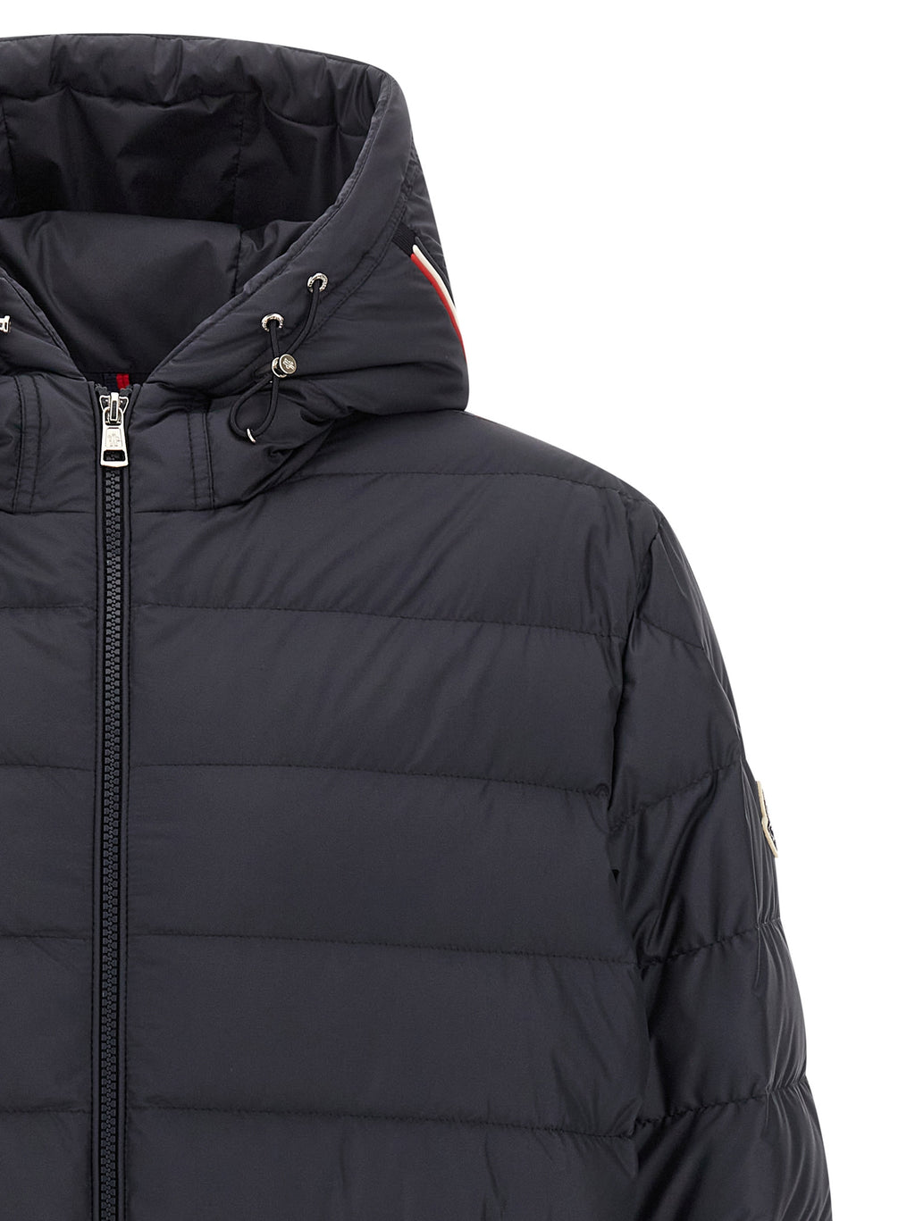 Moncler Blaue Polyester-Jacke in voller Länge