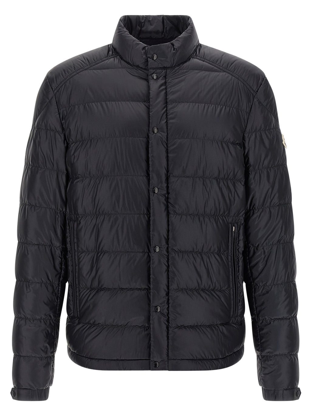 Moncler Blaue Polyamid-Jacke in voller Länge
