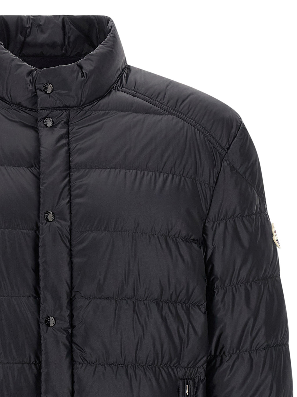 Moncler Blaue Polyamid-Jacke in voller Länge