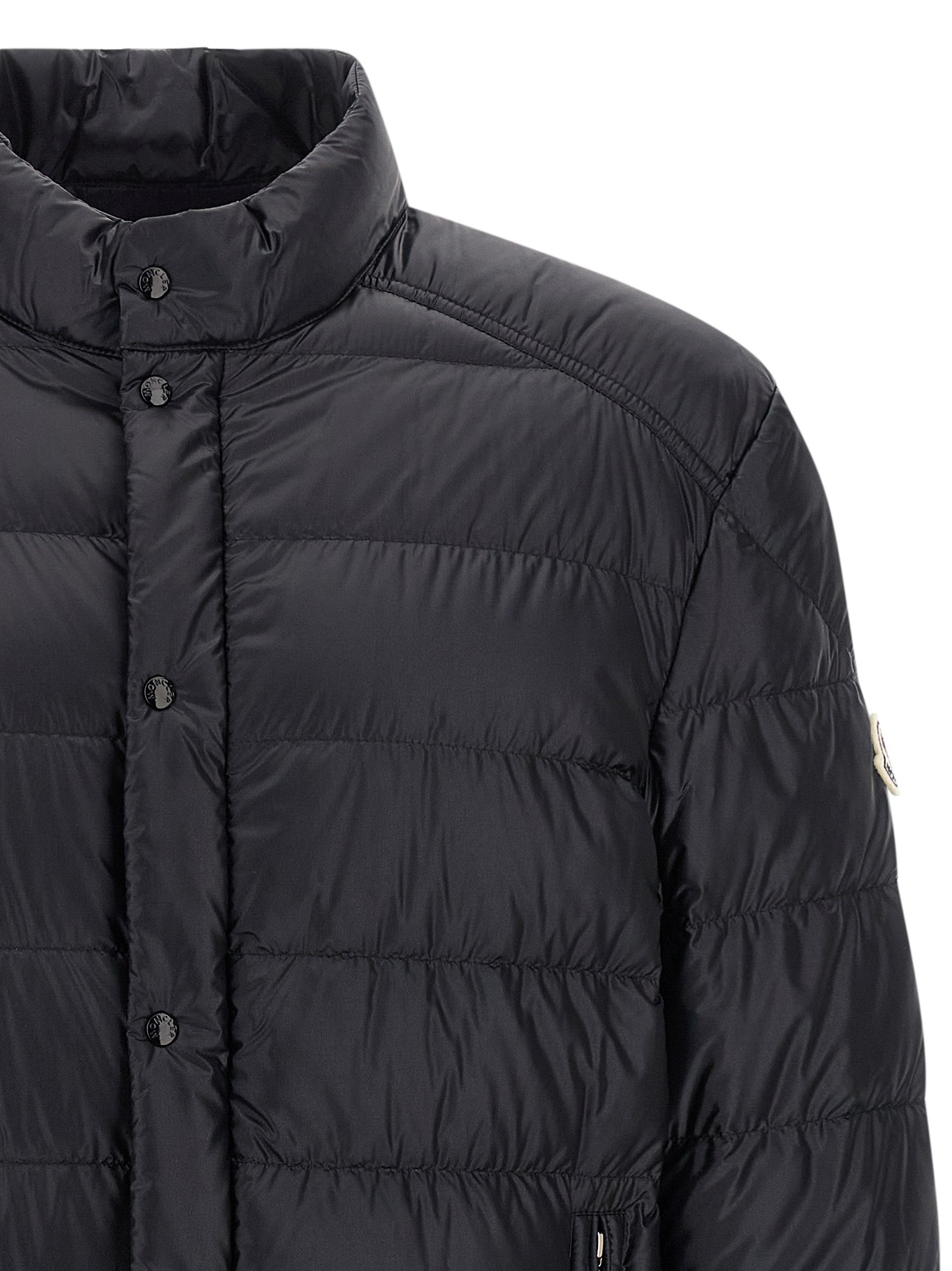 Moncler Blaue Polyamid-Jacke in voller Länge