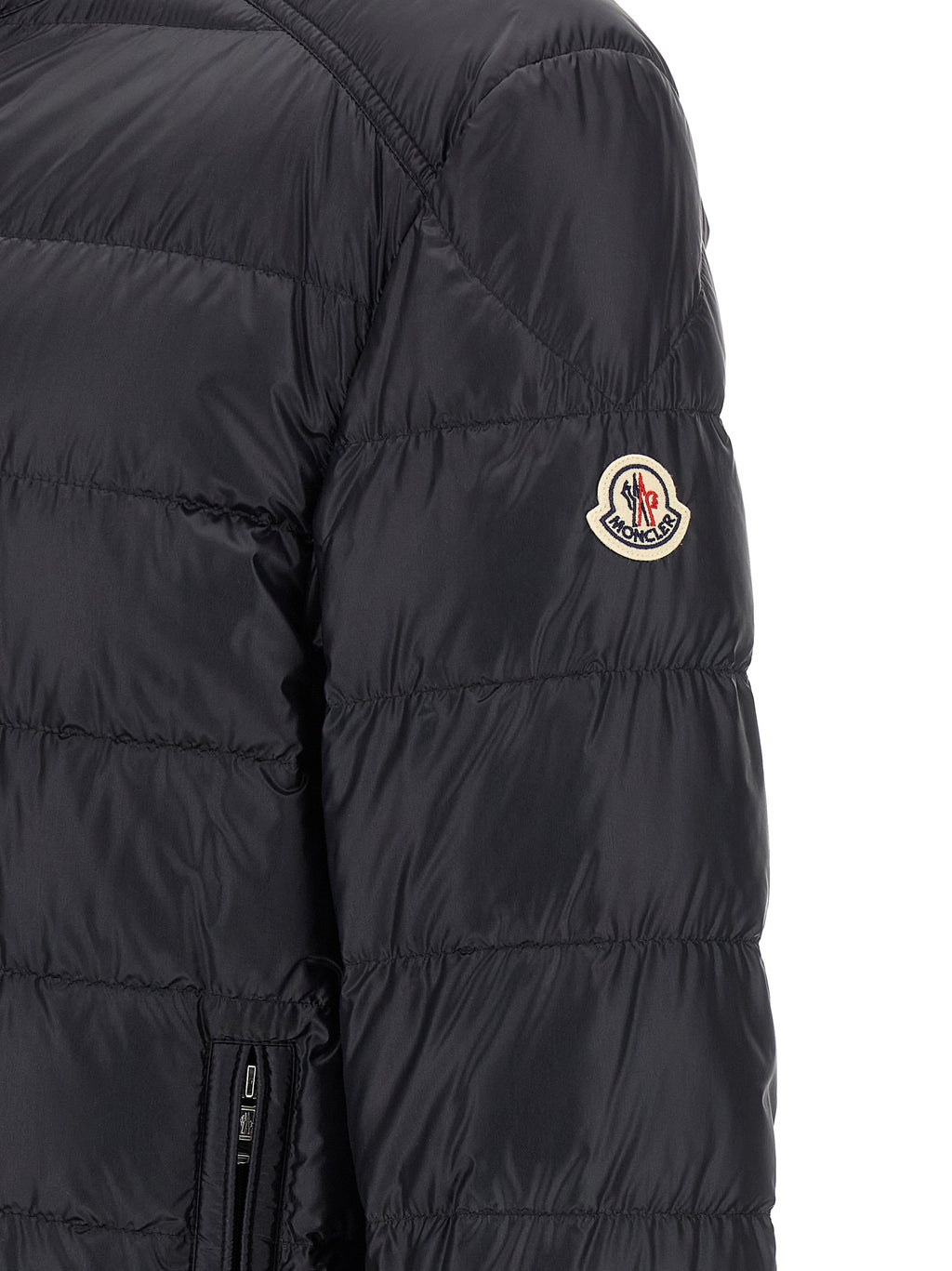 Moncler Blaue Polyamid-Jacke in voller Länge