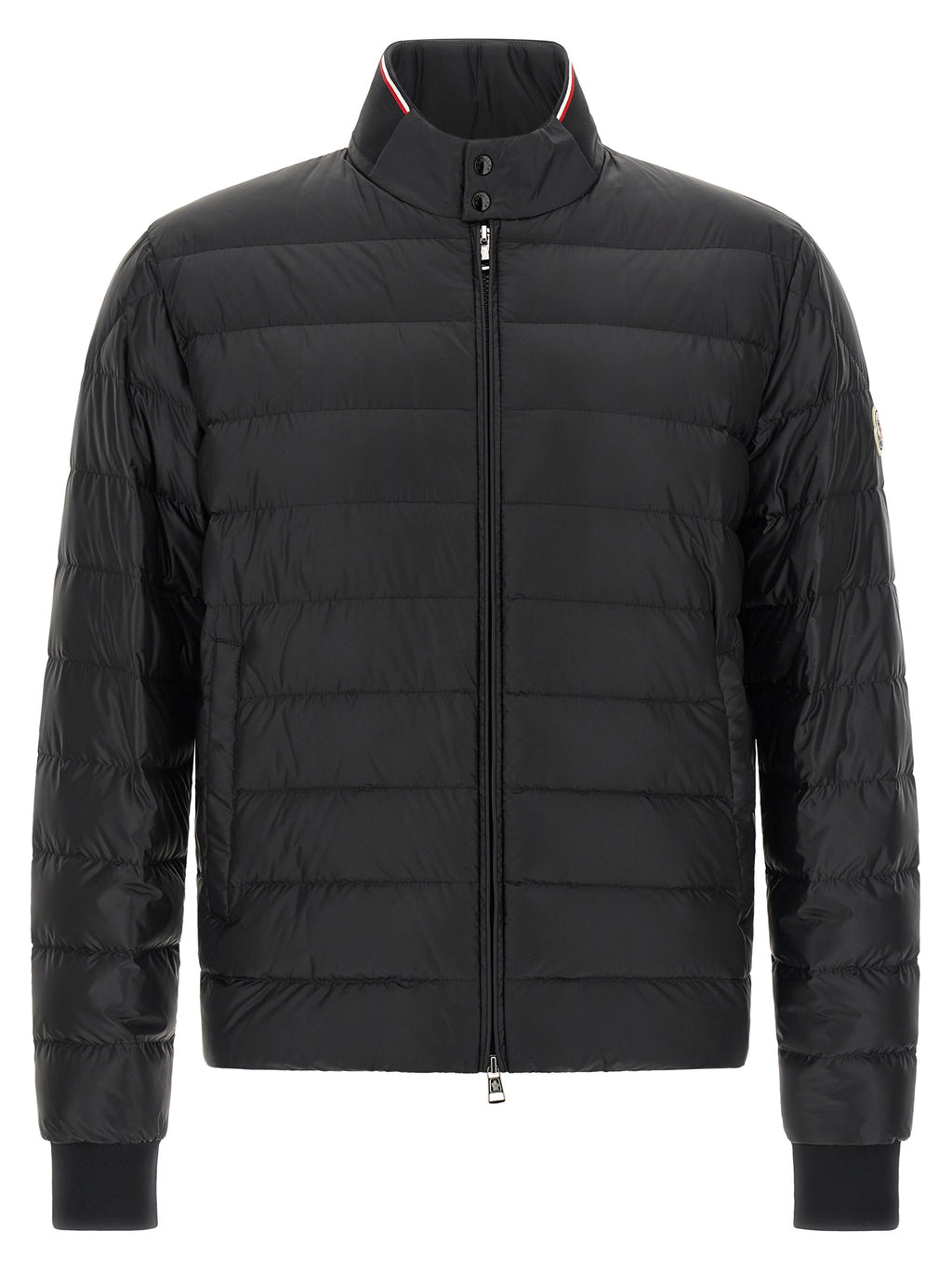 Moncler Schwarze Polyamid-Jacke in voller Länge