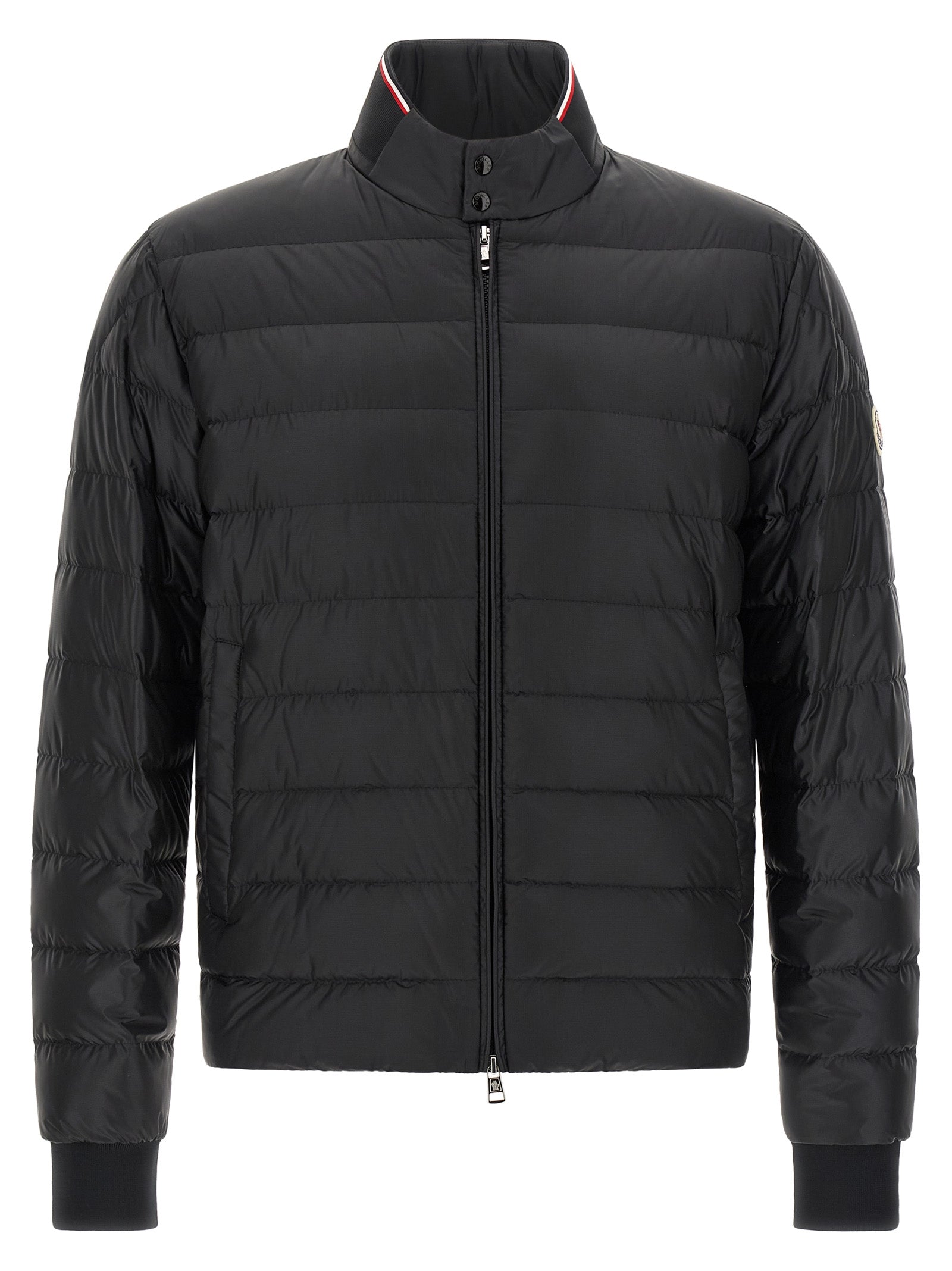 Moncler Schwarze Polyamid-Jacke in voller Länge
