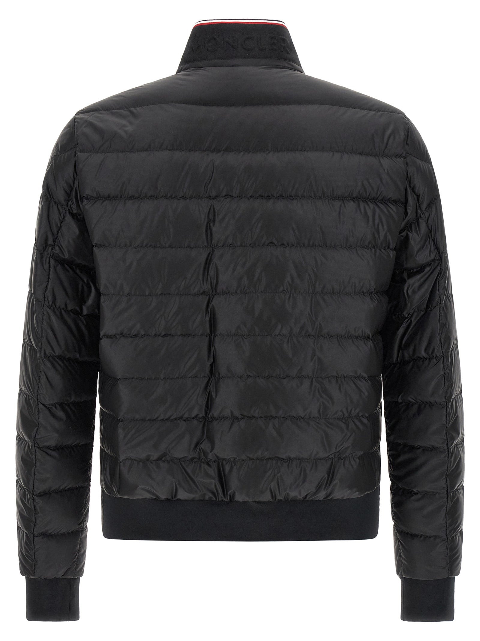Moncler Schwarze Polyamid-Jacke in voller Länge