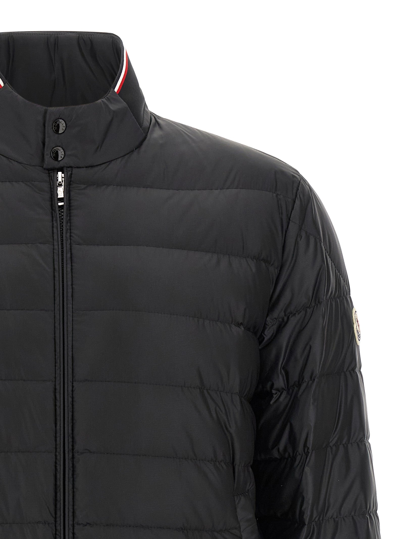 Moncler Schwarze Polyamid-Jacke in voller Länge