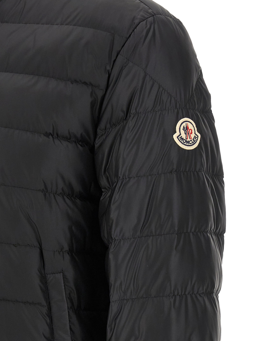 Moncler Schwarze Polyamid-Jacke in voller Länge