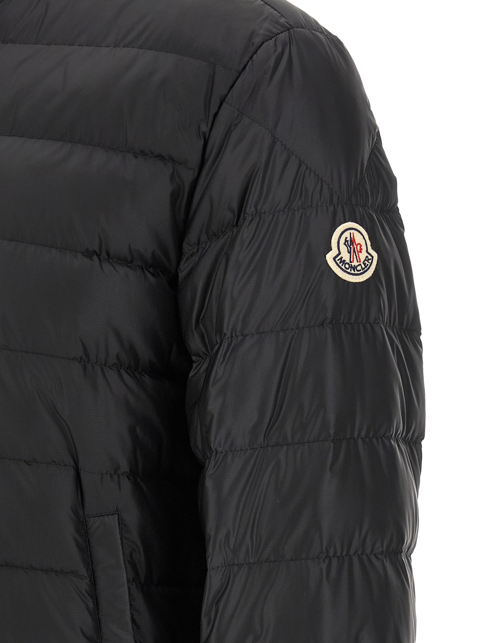 Moncler Schwarze Polyamid-Jacke in voller Länge