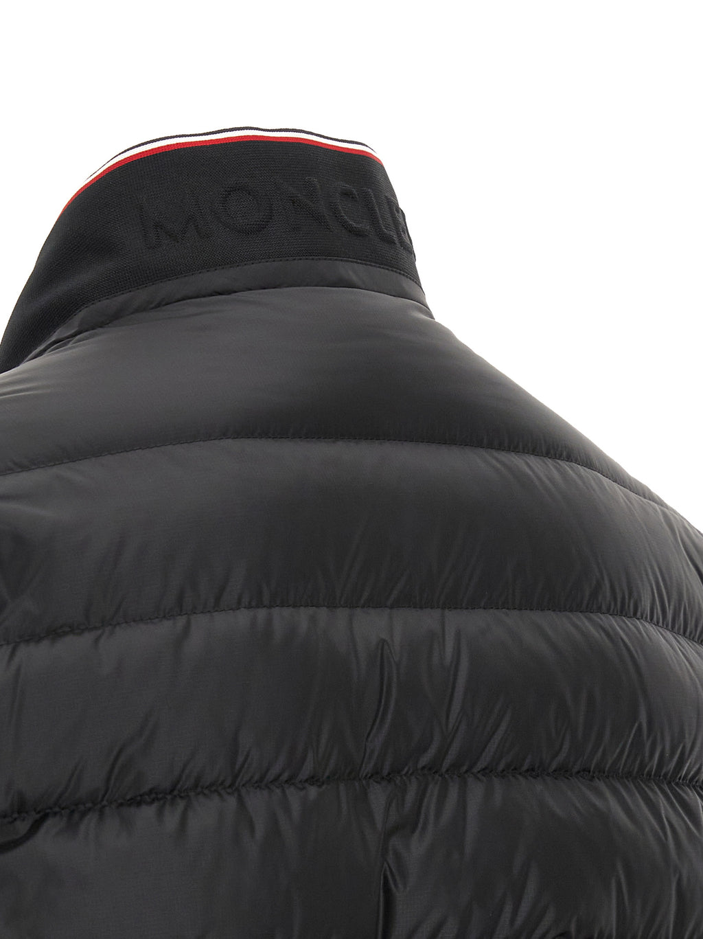 Moncler Schwarze Polyamid-Jacke in voller Länge