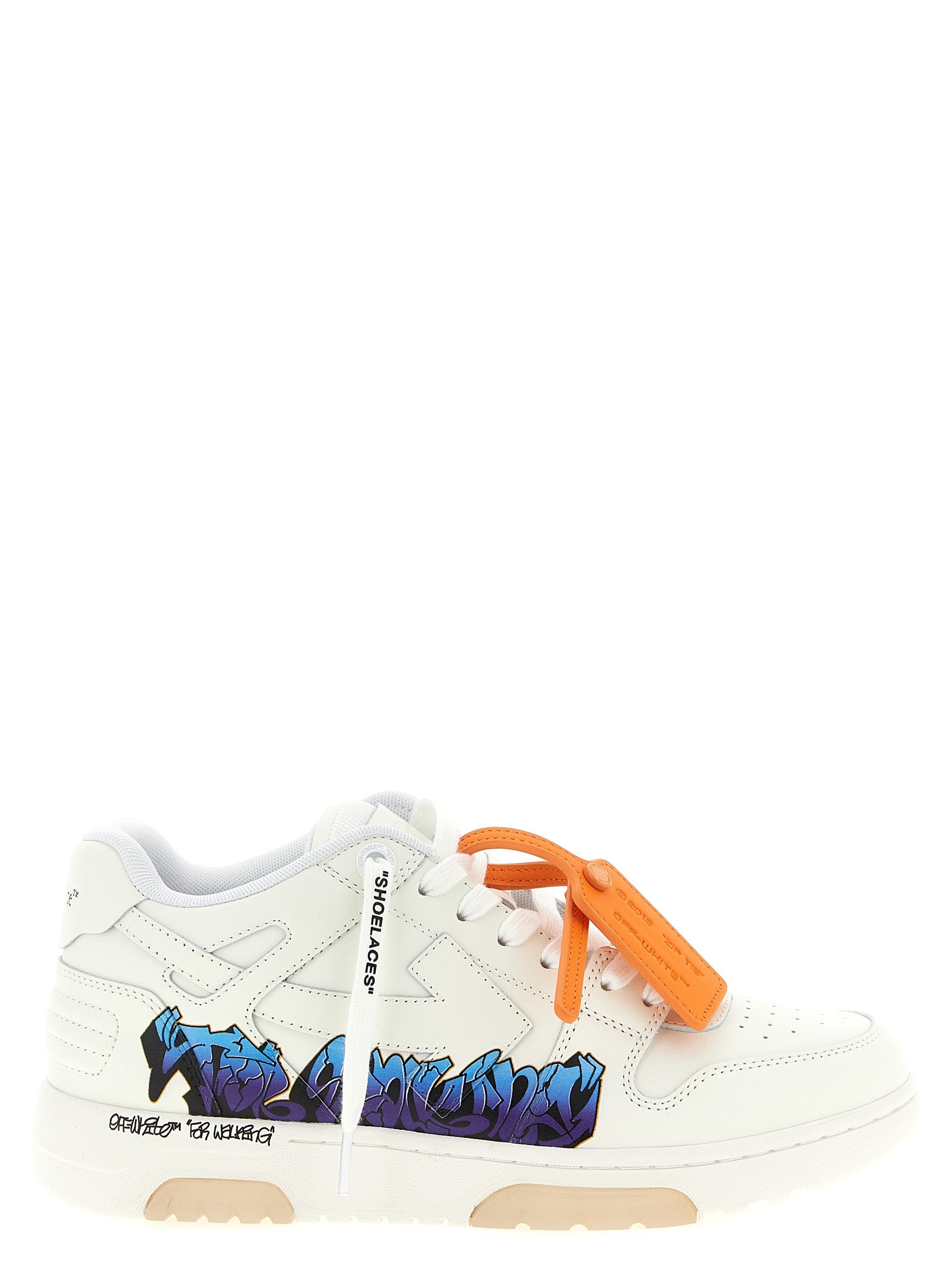 Off-White Weiße Kalbsleder-Sneaker im Athletic-Look
