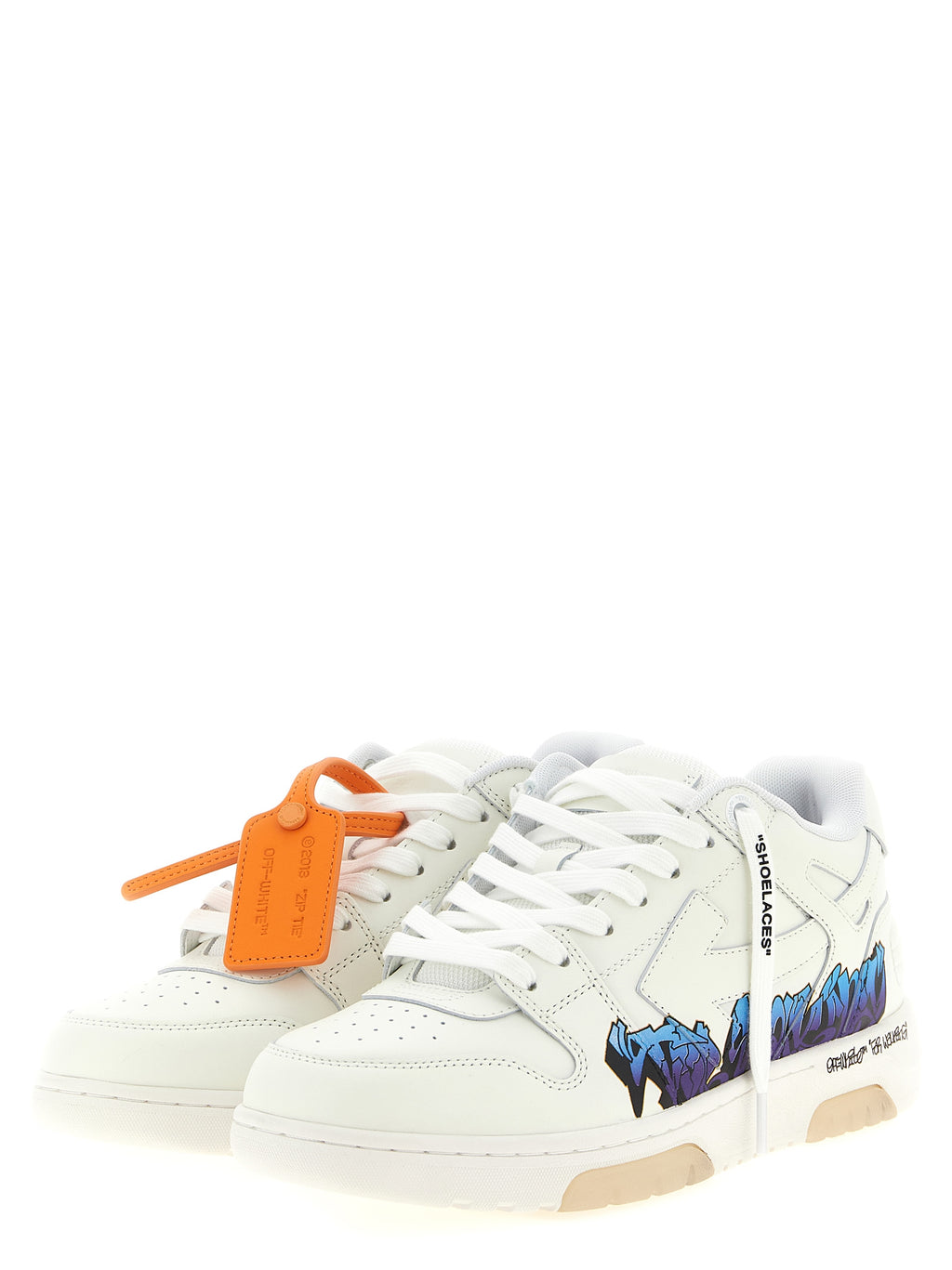 Off-White Weiße Kalbsleder-Sneaker im Athletic-Look