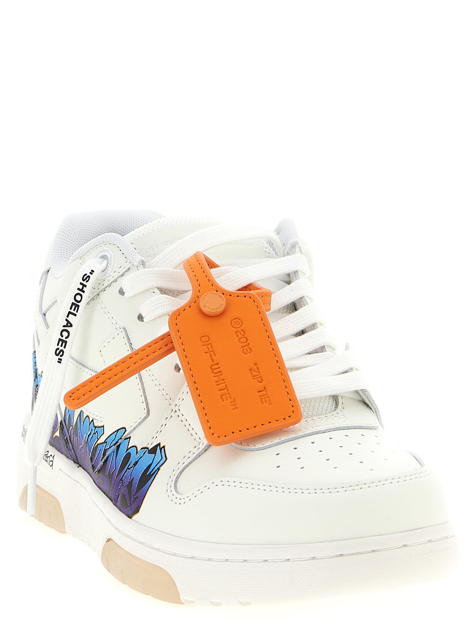 Off-White Weiße Kalbsleder-Sneaker im Athletic-Look