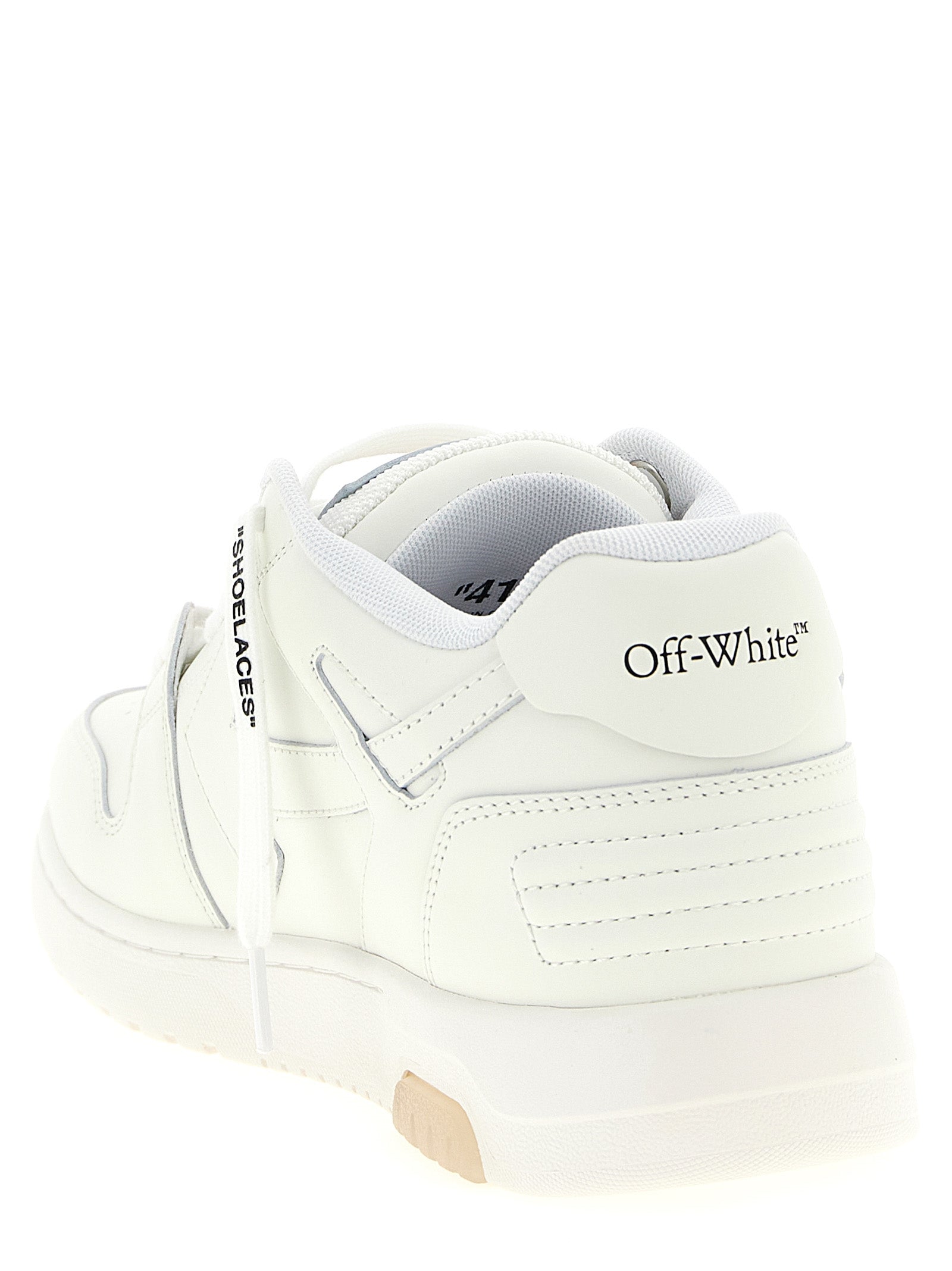 Off-White Weiße Kalbsleder-Sneaker im Athletic-Look