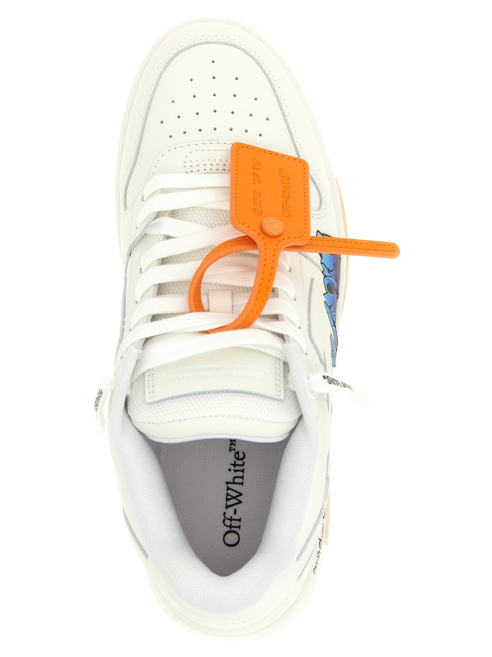 Off-White Weiße Kalbsleder-Sneaker im Athletic-Look