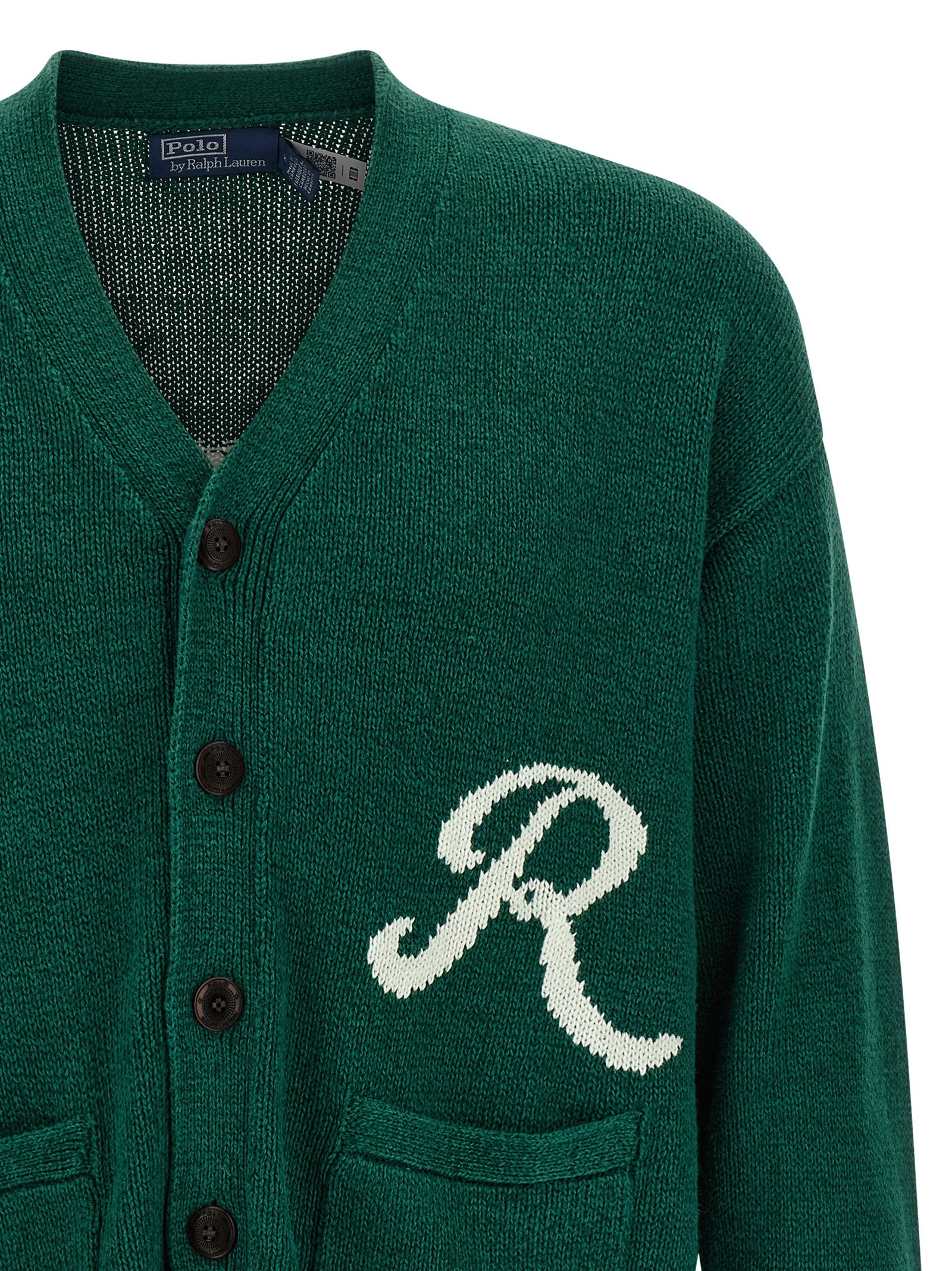Polo Ralph Lauren Zweifarbige Leinenstrickjacke