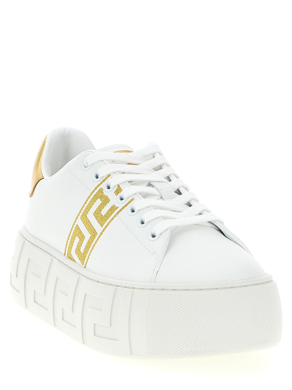 Versace Goldene Nylon-Plateau-Sneaker