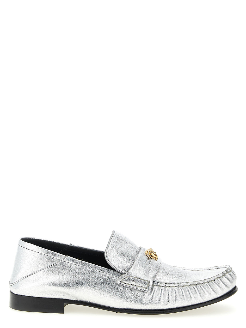 Versace Loafer aus Lammleder in Silber