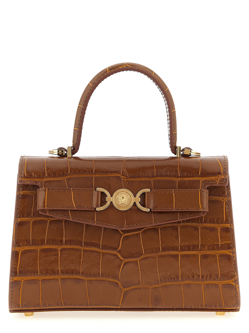 Versace Braune Kalbsleder-Handtasche