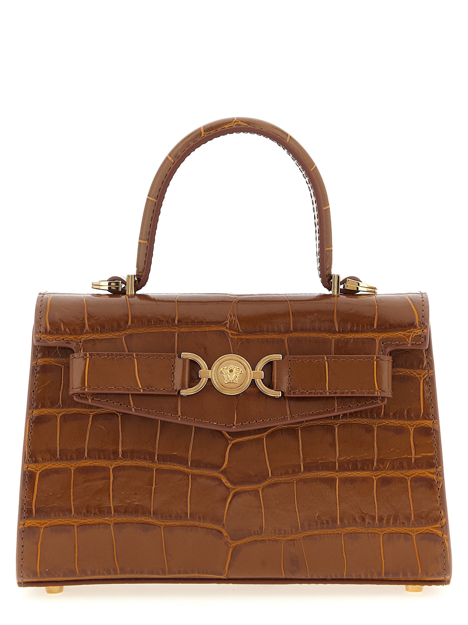 Versace Braune Kalbsleder-Handtasche