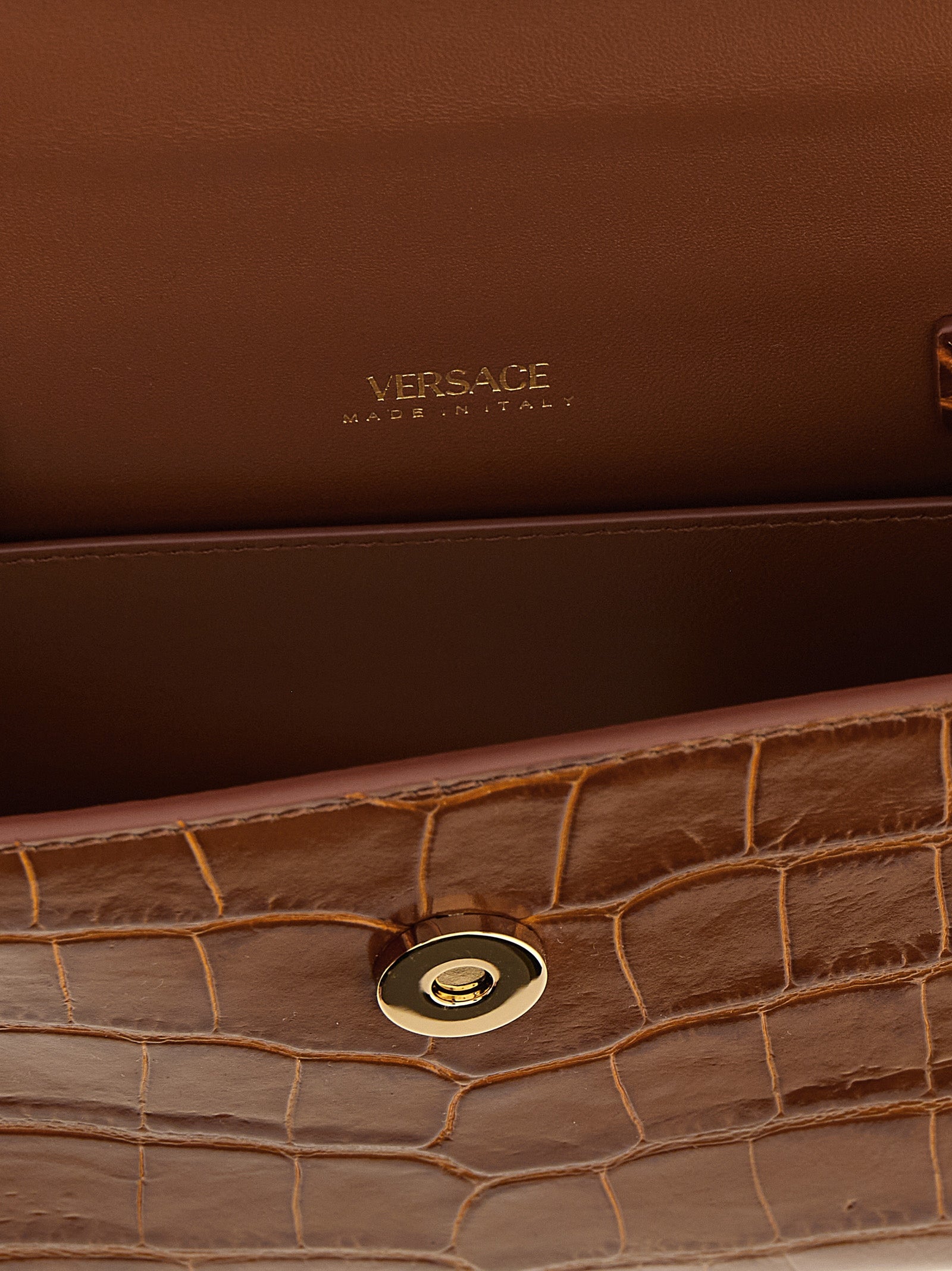 Versace Braune Kalbsleder-Handtasche