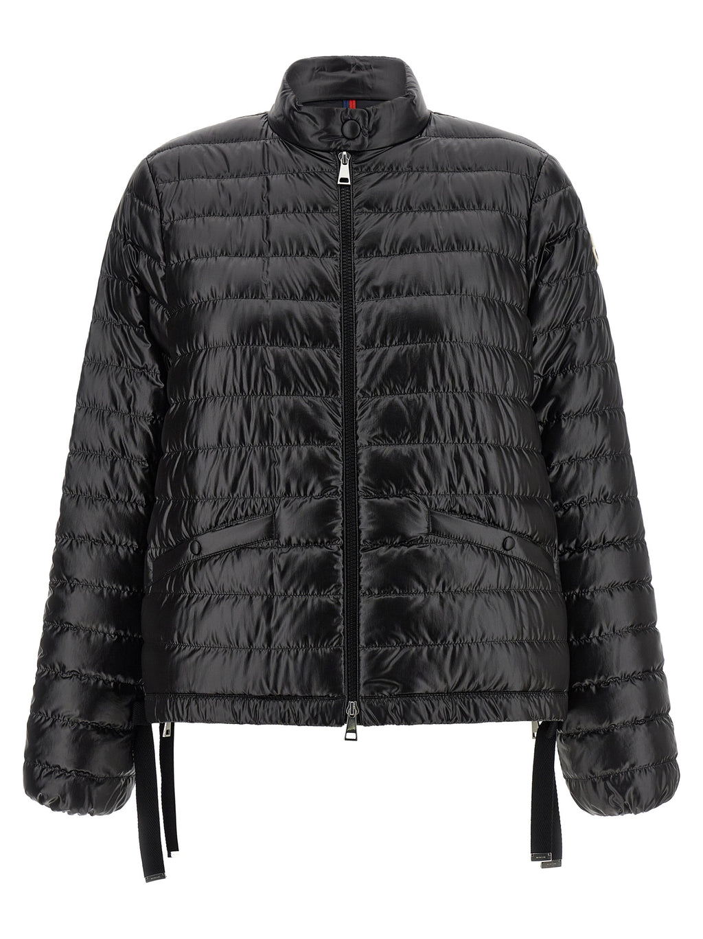 Moncler Schwarze Polyamid-Jacke in voller Länge