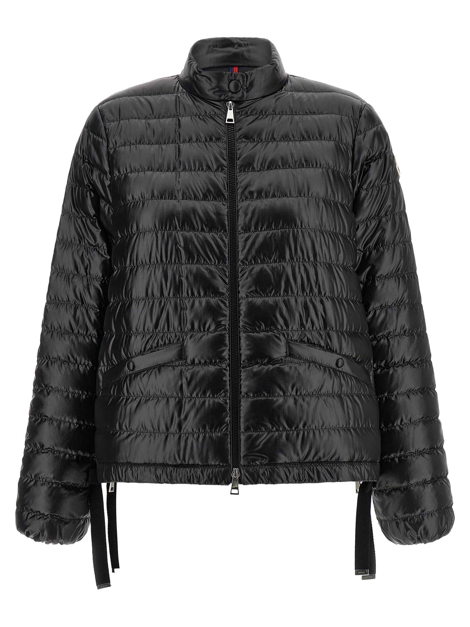 Moncler Schwarze Polyamid-Jacke in voller Länge