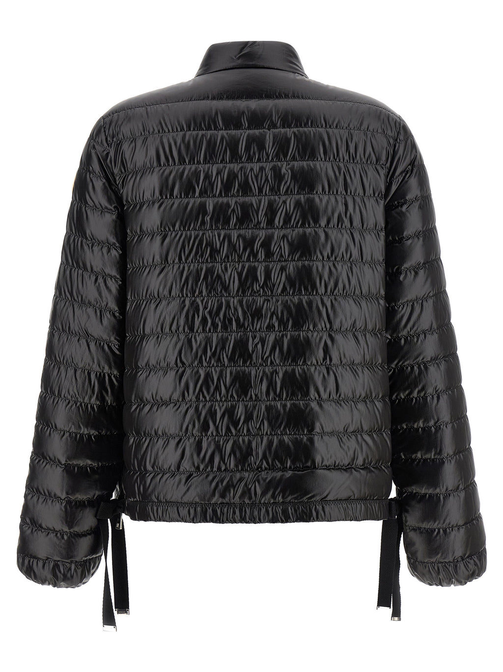Moncler Schwarze Polyamid-Jacke in voller Länge