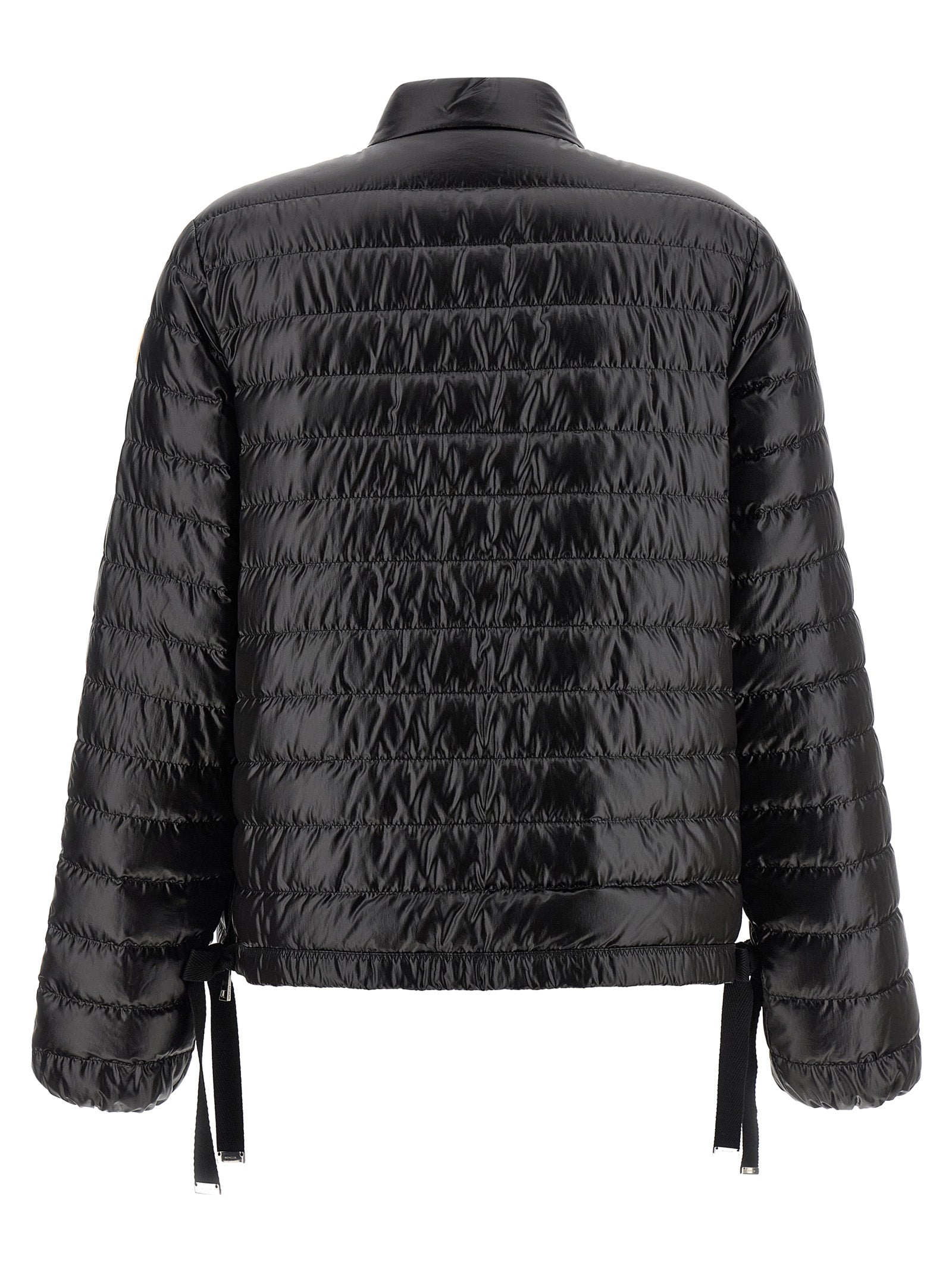 Moncler Schwarze Polyamid-Jacke in voller Länge