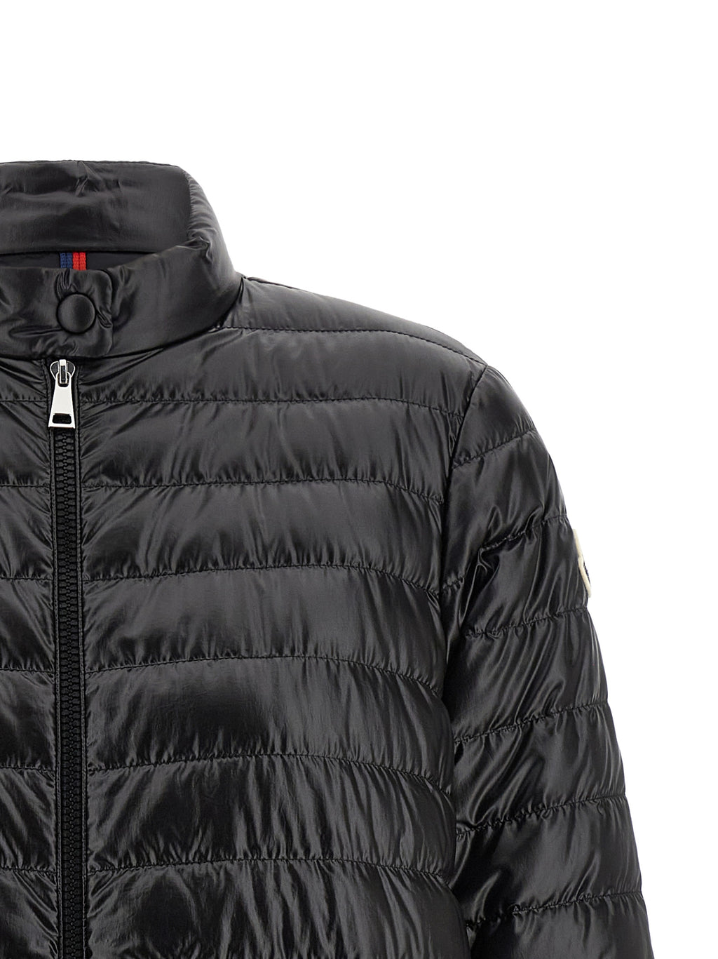 Moncler Schwarze Polyamid-Jacke in voller Länge