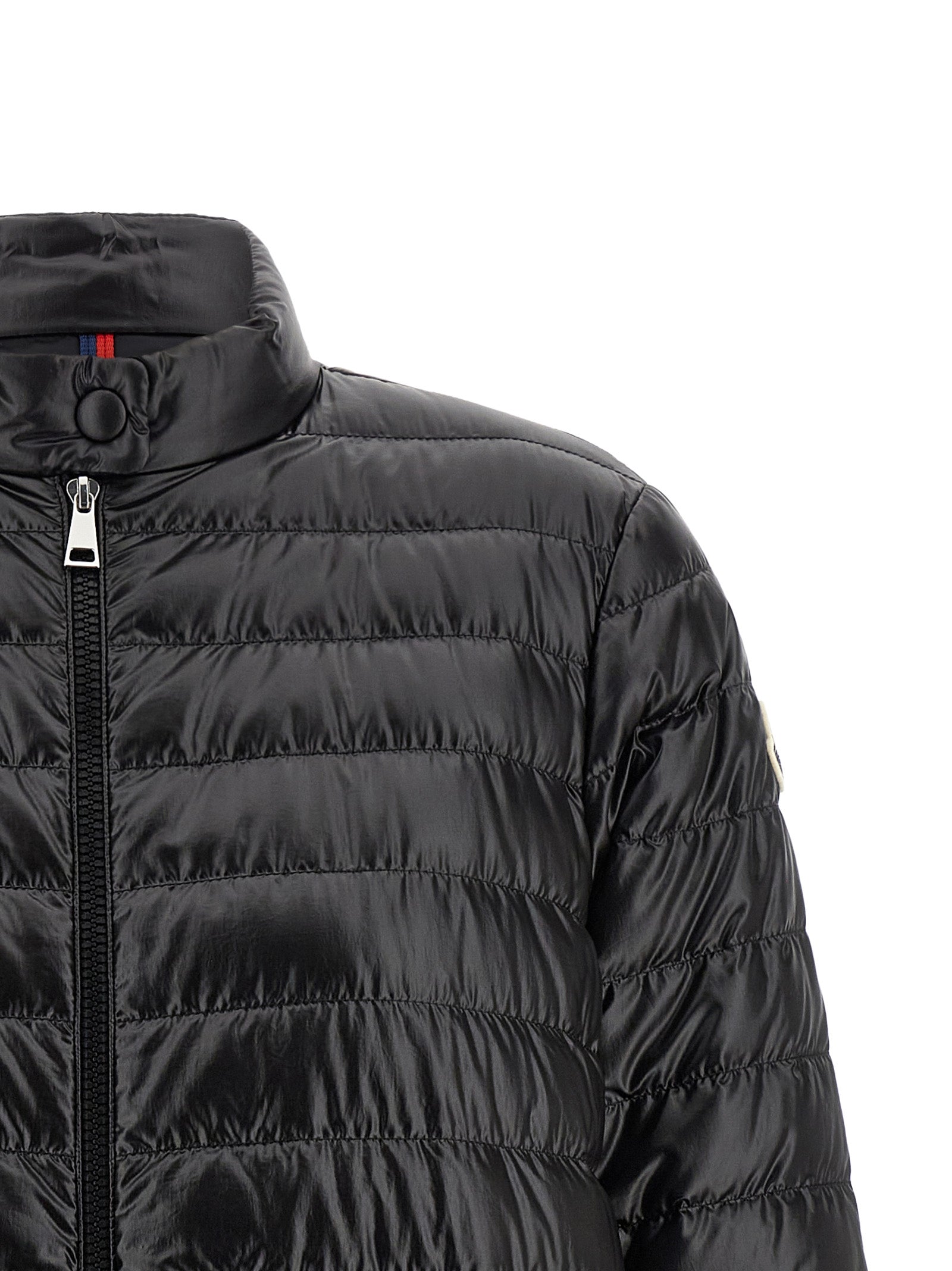 Moncler Schwarze Polyamid-Jacke in voller Länge