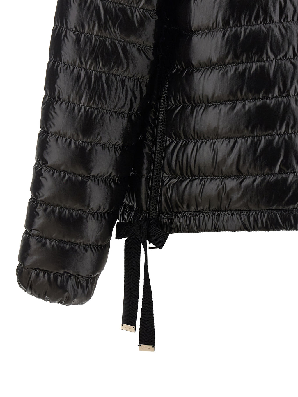 Moncler Schwarze Polyamid-Jacke in voller Länge