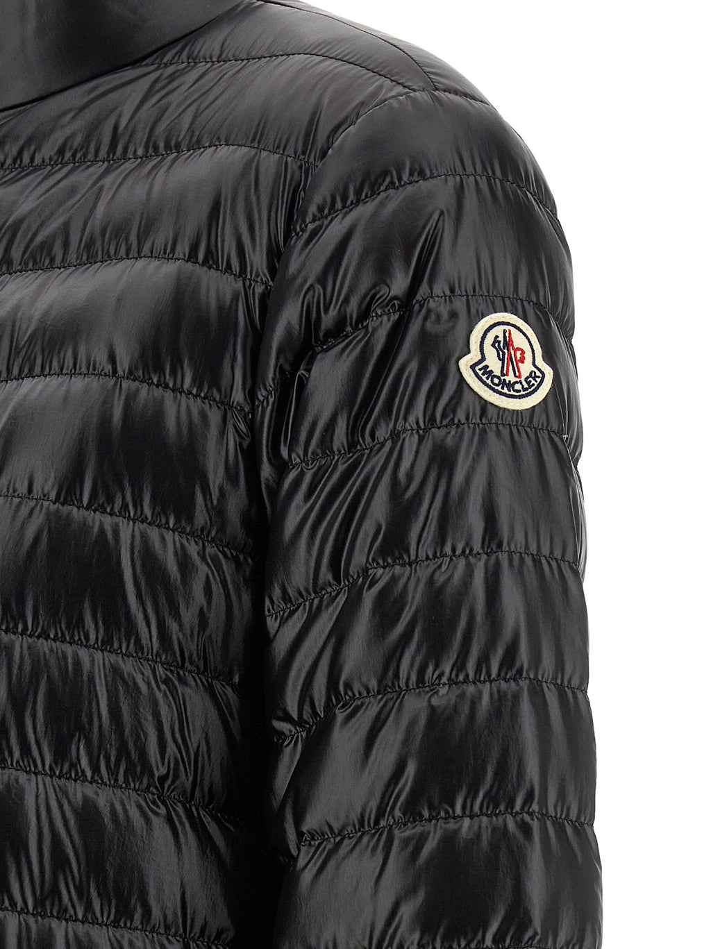 Moncler Schwarze Polyamid-Jacke in voller Länge