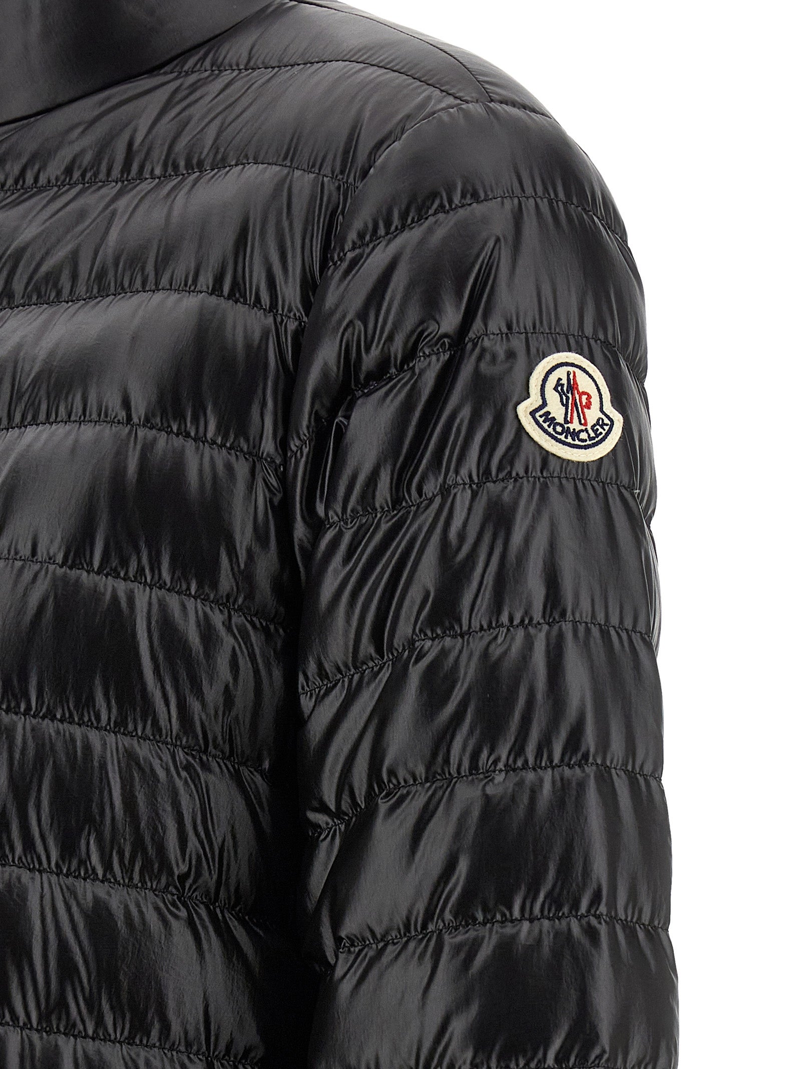 Moncler Schwarze Polyamid-Jacke in voller Länge