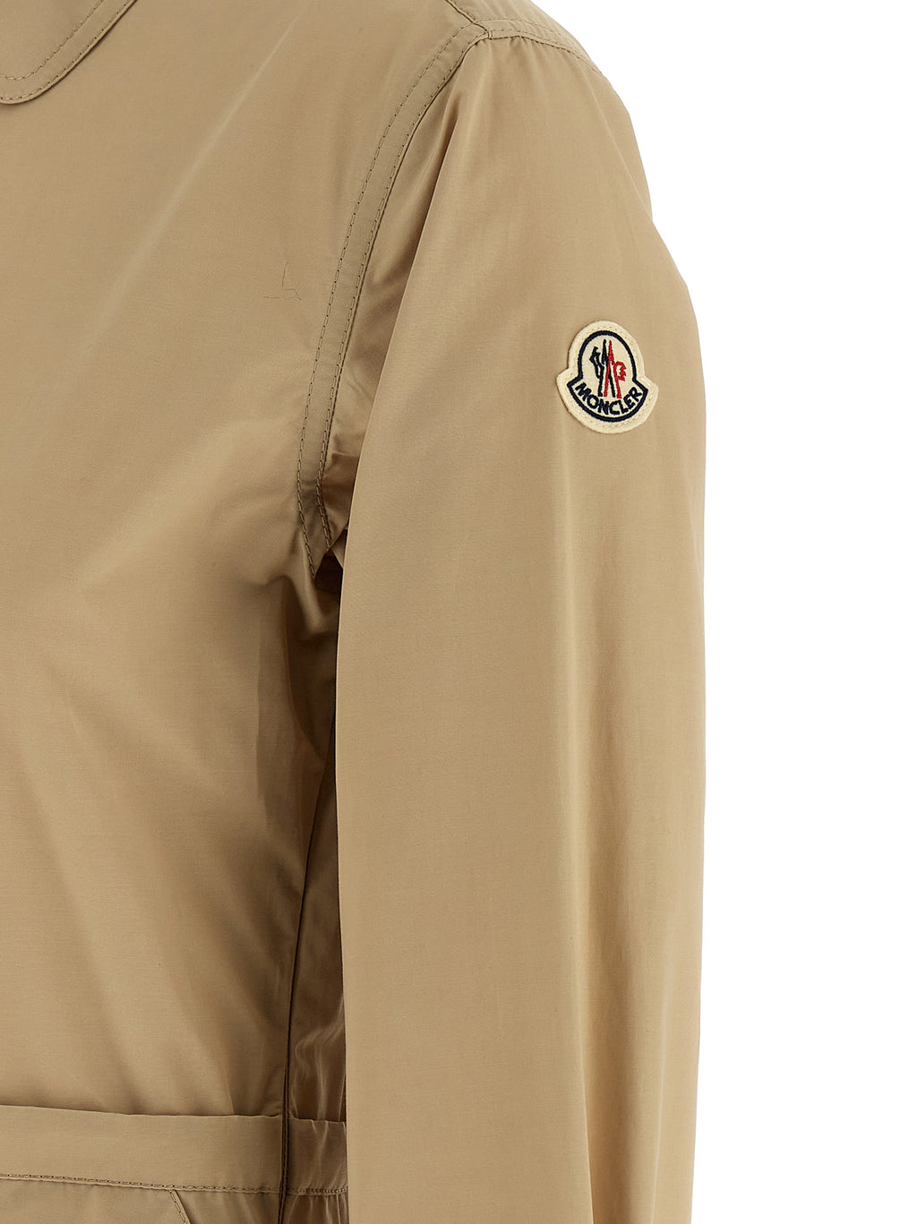 Moncler Beigefarbenes Polyester-Maxikleid