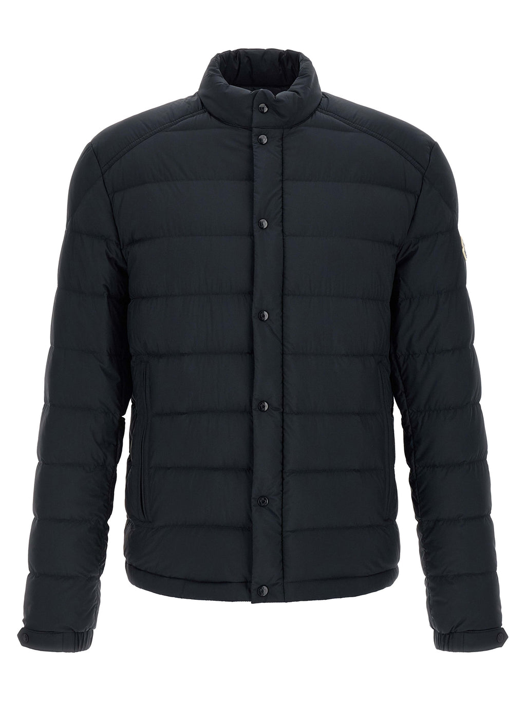 Moncler Blaue Polyamid-Jacke in voller Länge