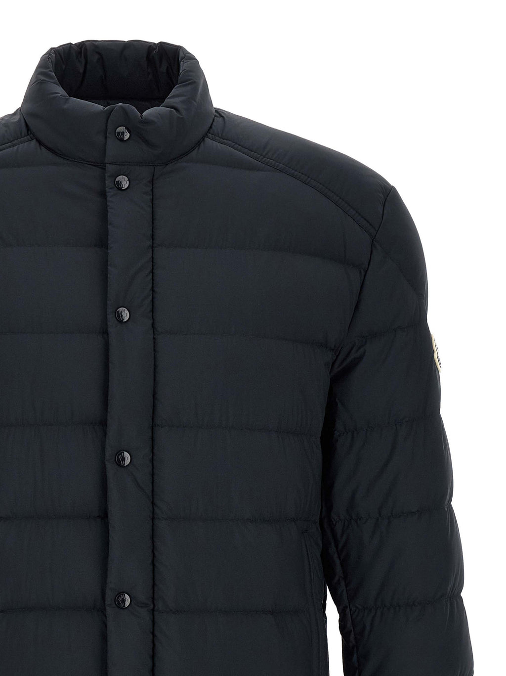 Moncler Blaue Polyamid-Jacke in voller Länge