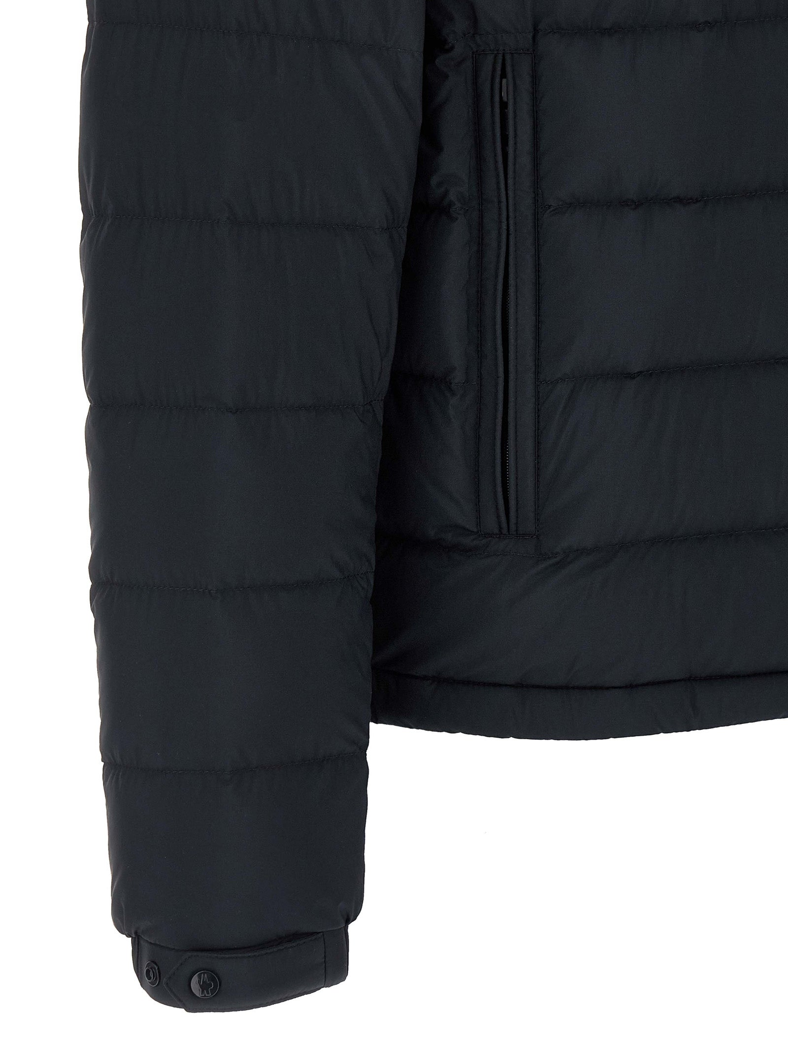 Moncler Blaue Polyamid-Jacke in voller Länge