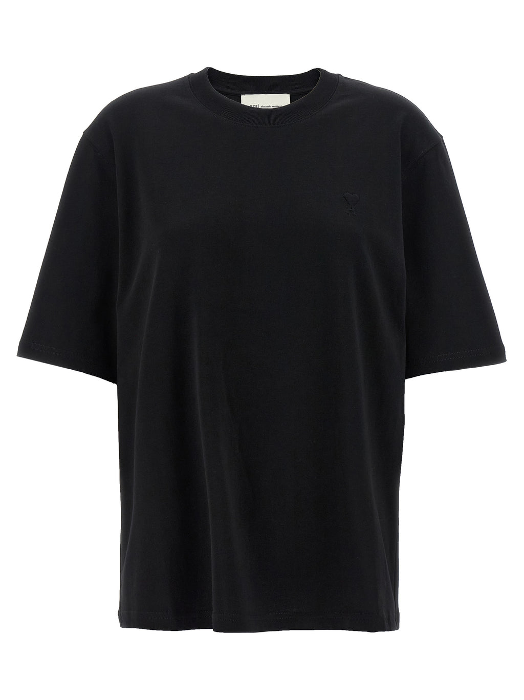 Ami Paris Schwarzes Baumwoll-T-Shirt