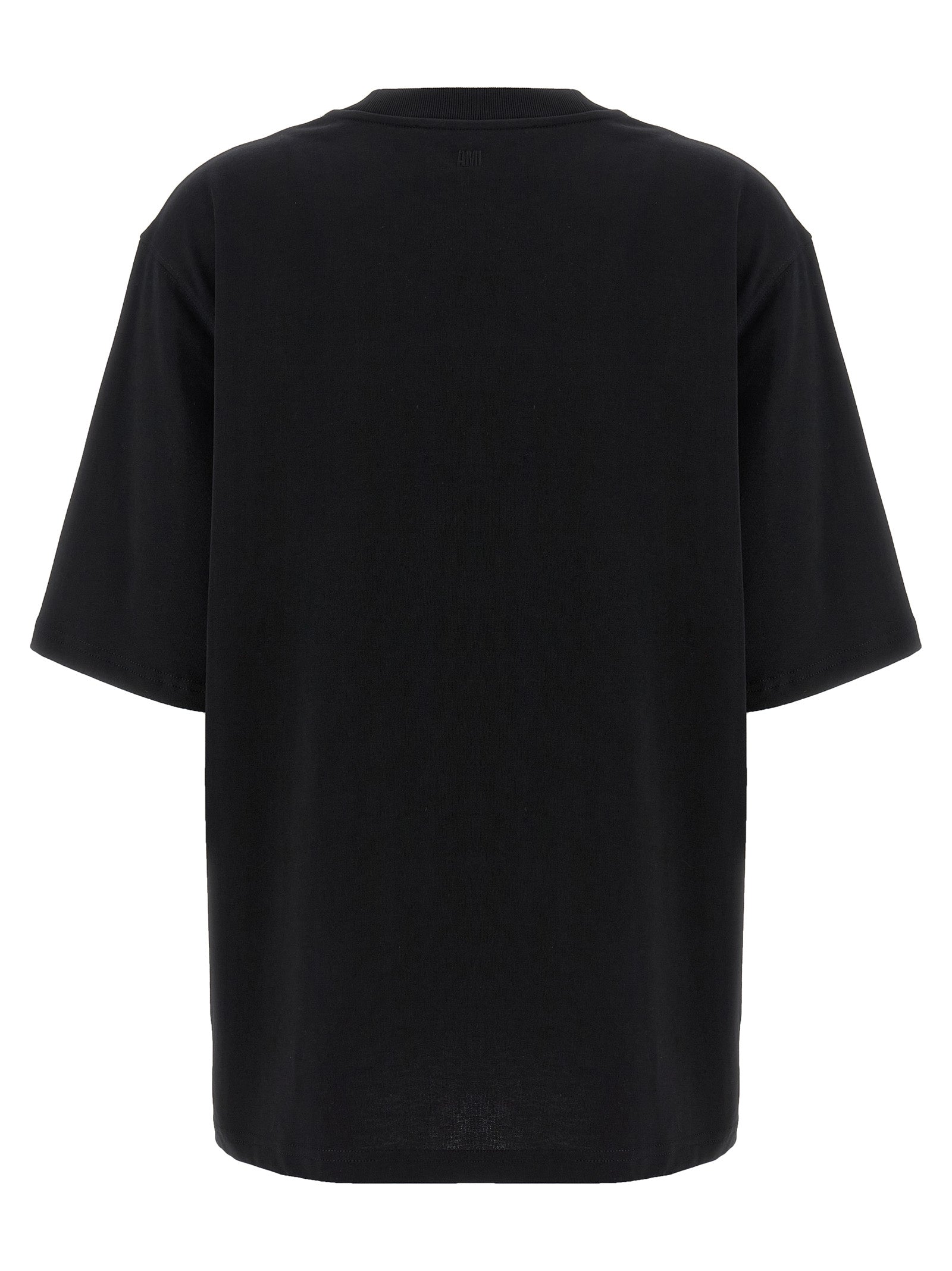 Ami Paris Schwarzes Baumwoll-T-Shirt