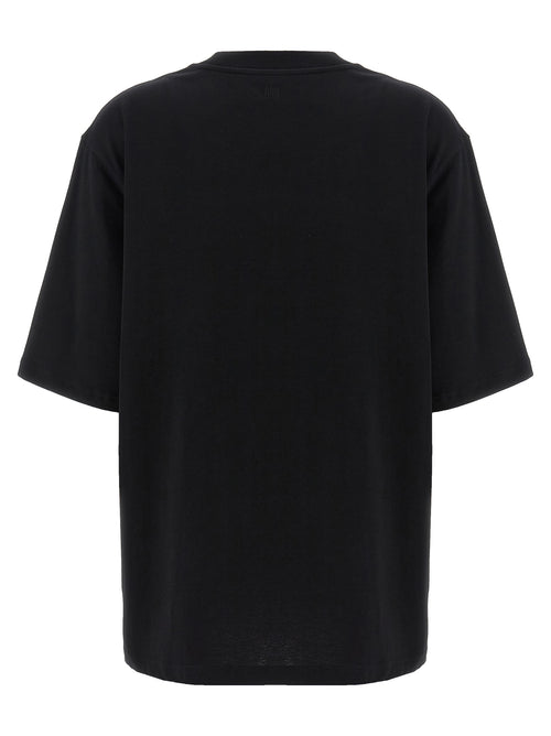 Ami Paris Schwarzes Baumwoll-T-Shirt
