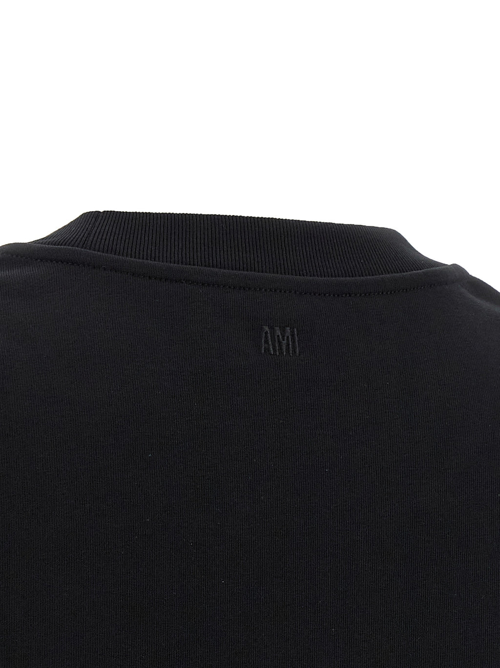 Ami Paris Schwarzes Baumwoll-T-Shirt