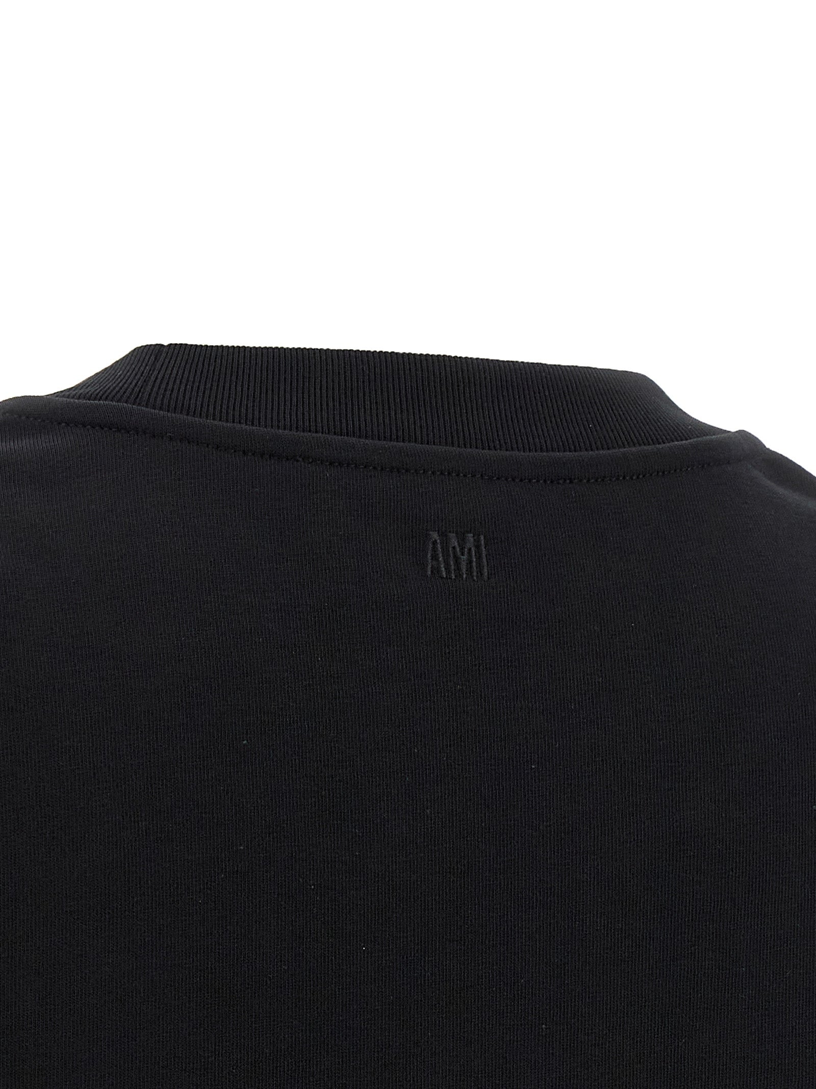 Ami Paris Schwarzes Baumwoll-T-Shirt
